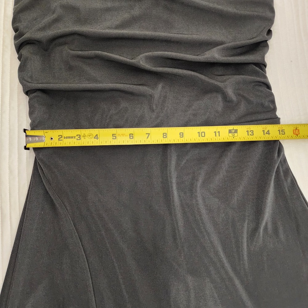 Sleeveless Maxi‎ Dress Dark Gray/Black Cowl Neck Evening Gown Slit Formal XL - Picture 6 of 9
